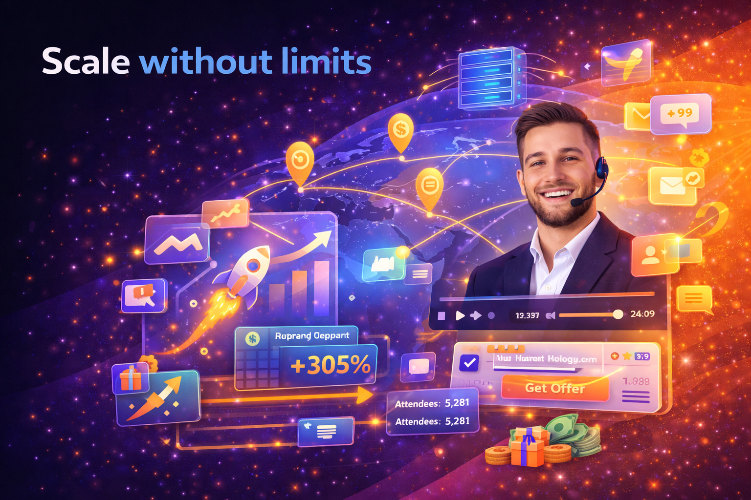 HatMan AI unlimited live webinars product graphic